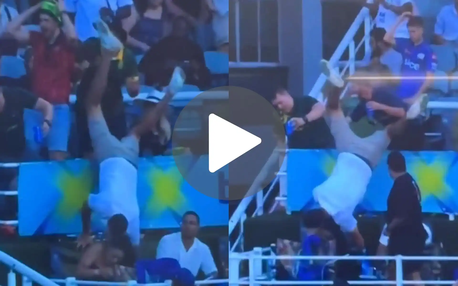 [Watch] A Fall Of 2 Million!! Fan Tumbles Hilariously To Take A Catch In SA20 Final